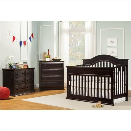 - DaVinci Brook 4-in-1 Convertible Crib 3 Piece Set in Dark Java