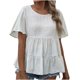 thumbnail image 1 of Blusa superior casual de cuello redondo de manga corta de color sólido de moda de verano para mujer Fridja  ghk1627, 1 of 7