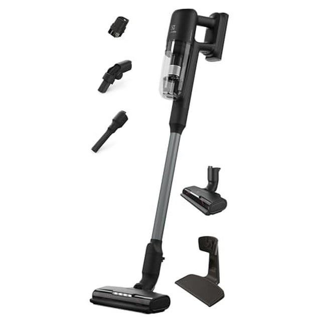 Aspiradora de escoba inalámbrica Electrolux Ultimate700 con boquilla de cerdas PowerPro y alta potencia de succión, 50 minutos de autonomía, 4 modos de potencia, color gris granito