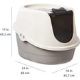 thumbnail image 3 of No-Mess Hooded Enclosed Cat Litter Box with Odor Control and Swinging Door, Large, 24" x 18" x 17", Multicolor, 3 of 4