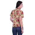 thumbnail image 4 of Moomaya Printed Half Sleeve Shirt For Women Button Down Collar Casual Top, 4 of 6