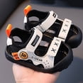 thumbnail image 3 of Entyinea Toddler Girls Sandals Comfort Open Toe Flat Sandals for Little Kids (White,9), 3 of 4