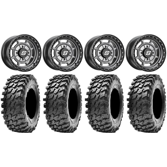 Sedona Rift 14" Wheels Grey 32" Rampage Tires Polaris RZR XP 1000 / PRO XP / Ranger XP 900/1000