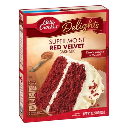 (2 pack) Betty Crocker Super Moist Red Velvet Cake Mix, 15.25 (Best Cupcake Recipes Using Cake Mix)
