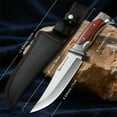 thumbnail image 5 of Plys Full Tang Camping Hunting Knife with Nylon Sheath, Fixed Blade Outdoor Knives, Stainless Steel Sharp Blade, 5 of 6