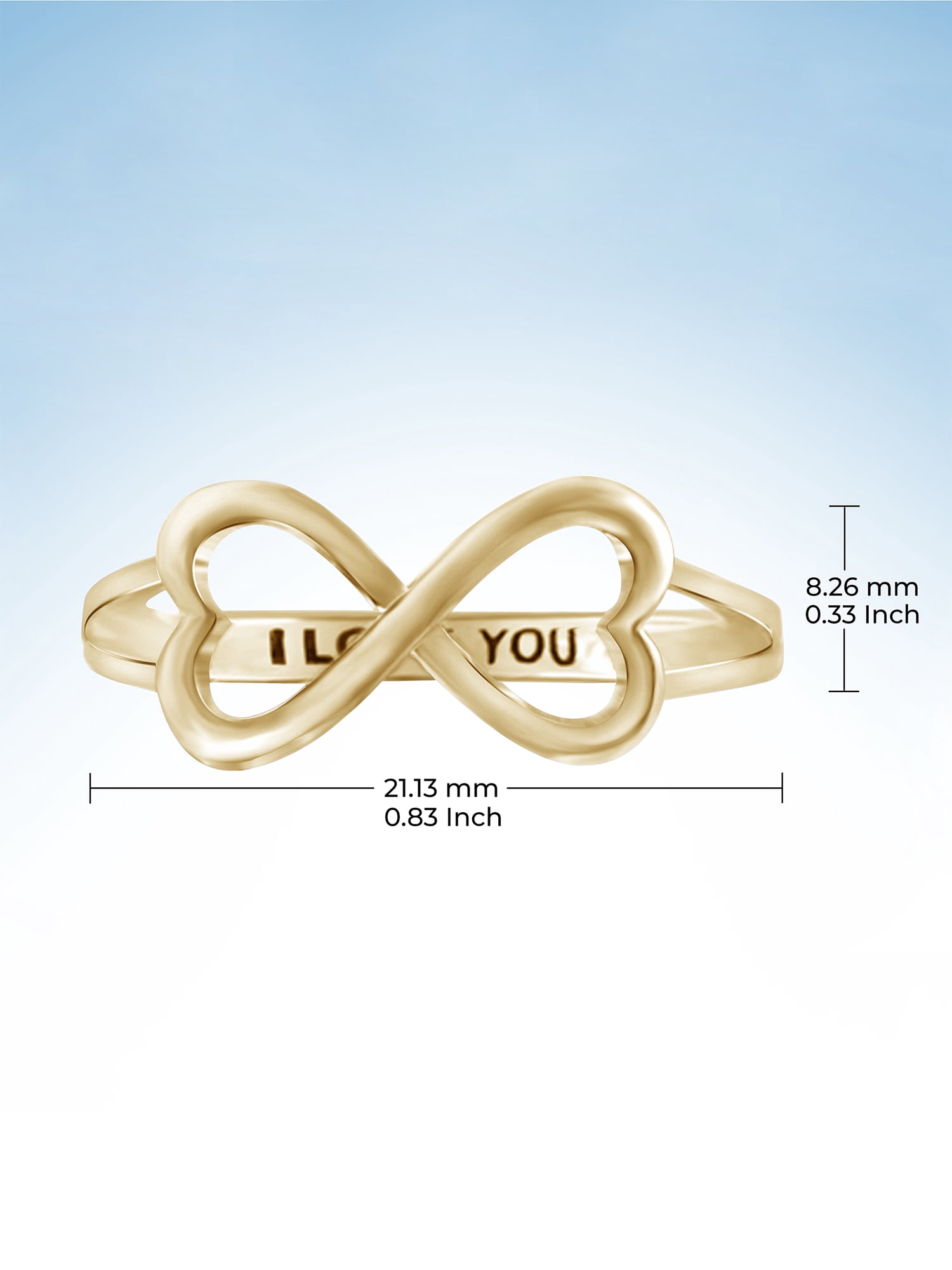 JewelersClub 0.925 Sterling Silver Infinity Friendship Ring for Women | Personalized I Love You Eternity Knot Symbol Band