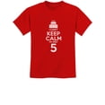 thumbnail image 1 of Tstars Boys Unisex 5h Birthday Gift Birthday Cake Graphic Tee Birthday Gift for 5 Year Old Birthday Gift for Boys I Can't Keep Calm I'm 5 Children's Birthday Party B Day Cute Kids T Shirt, 1 of 8