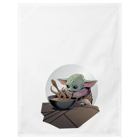 

The Mandalorian Grogu Dinner Time White Dish Towel