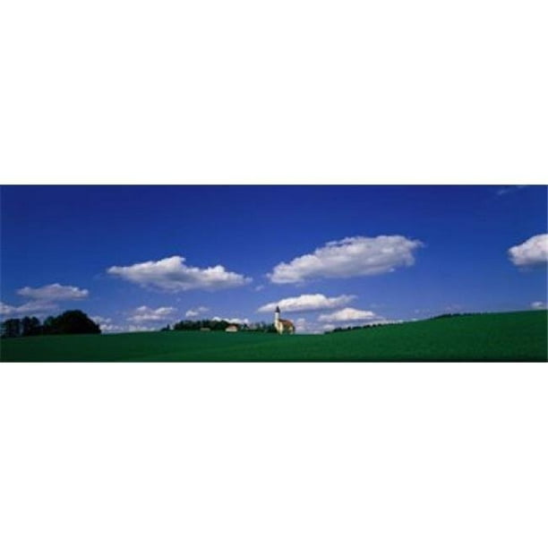Panoramic Images PPI46569L Scène Rurale avec l'Église Près de Niederaich Allemagne Affiche Imprimée par Panoramic Images - 36 x 12