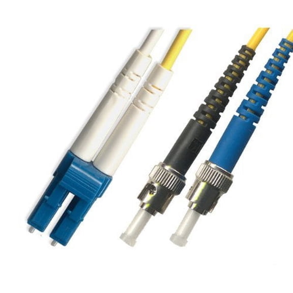 1 Meter Singlemode Duplex Fiber Optic Cable (9/125) - LC to ST - Yellow