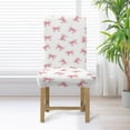 thumbnail image 4 of Xoenoiee Pink Bow Print Dining Chair Covers, Soft Dining Room Chair Covers Stretch Kitchen Chair Cover, Washable Parsons Chair Slipcovers Protective for Wedding Restaurant, 1 Pack, 4 of 7