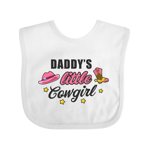 Inktastic Daddys Little Cowgirl with Cowgirl Hat and Boots Girls Baby Bib