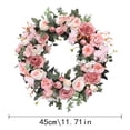 thumbnail image 3 of Spring and Summer Roses, Peonies Flower Wreath | Simulated Floral Garland for Wedding, Door Hanging & European Garden Decor | 45cm Brown Artificial Wreath, 3 of 9