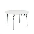 thumbnail image 4 of (2 pack) Mainstays 4 Foot Fold-in-Half Round Plastic Table, White, Indoor/Outdoor, 4 of 14