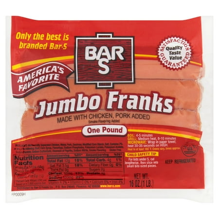 Bar-S America's Favorite Jumbo Franks, 16 oz