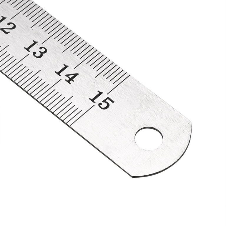 Uxcell 2pack Stainless Steel Ruler, 6 Metal Rulers 0.75 Wide Inch and  Metric Graduation 