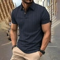 thumbnail image 2 of YYDGH Mens Polo Shirts Lapel Button Short Sleeve Textured Shirt Summer Casual Stretchy Golf Shirts, 2 of 6