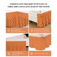 thumbnail image 6 of Orange Stripes Wrap Around Bed Skirts for King Bed 16" Drop, Bed Skirt with Adjustable Elastic Belt Dust Ruffle Bed Valance for Bedroom Hotel Luxury Simple Geometric Modern Monochrome Bed Frame Cover, 6 of 7