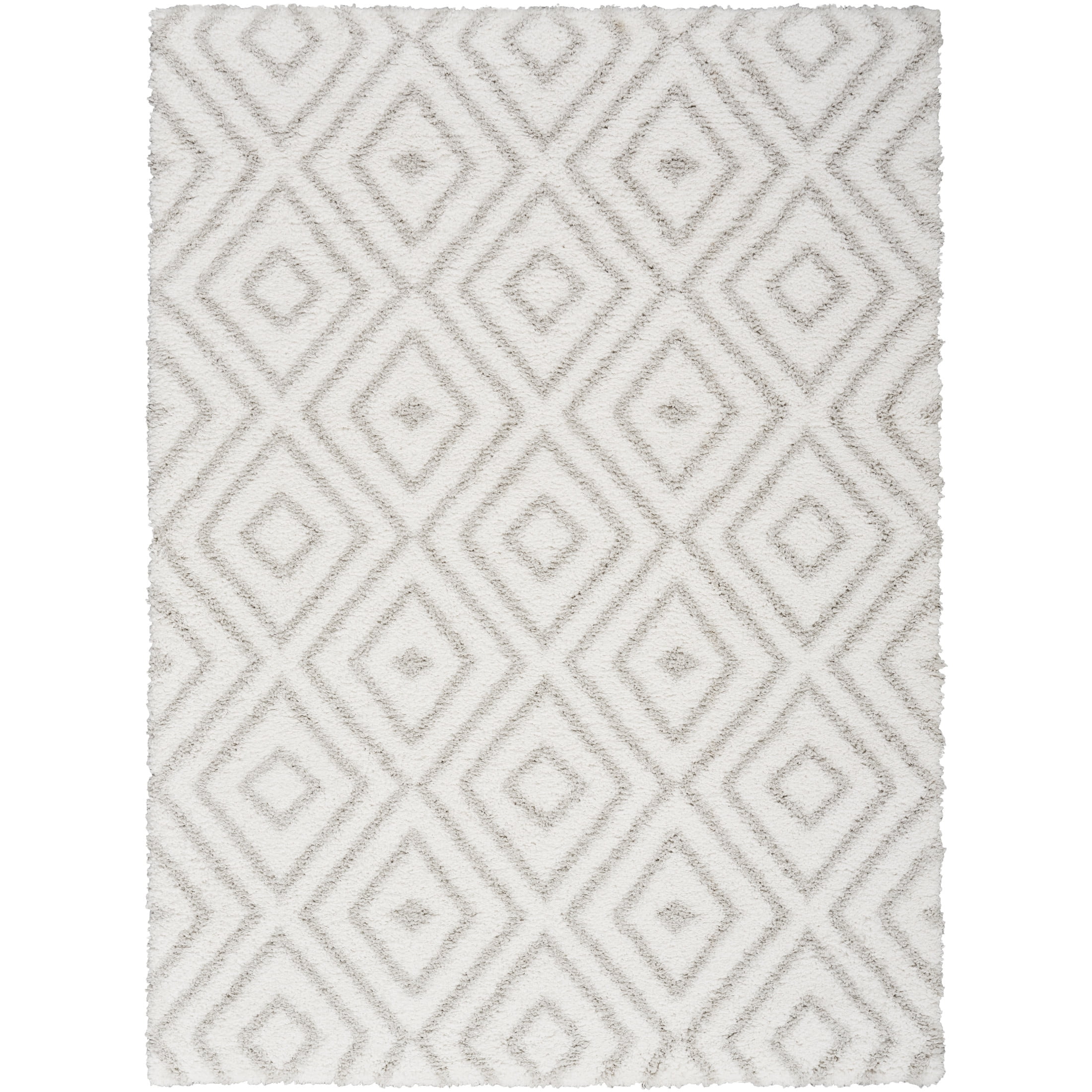 Nourison Modern Shag 5'3" x 7' Ivory Silver Modern Indoor Rug
