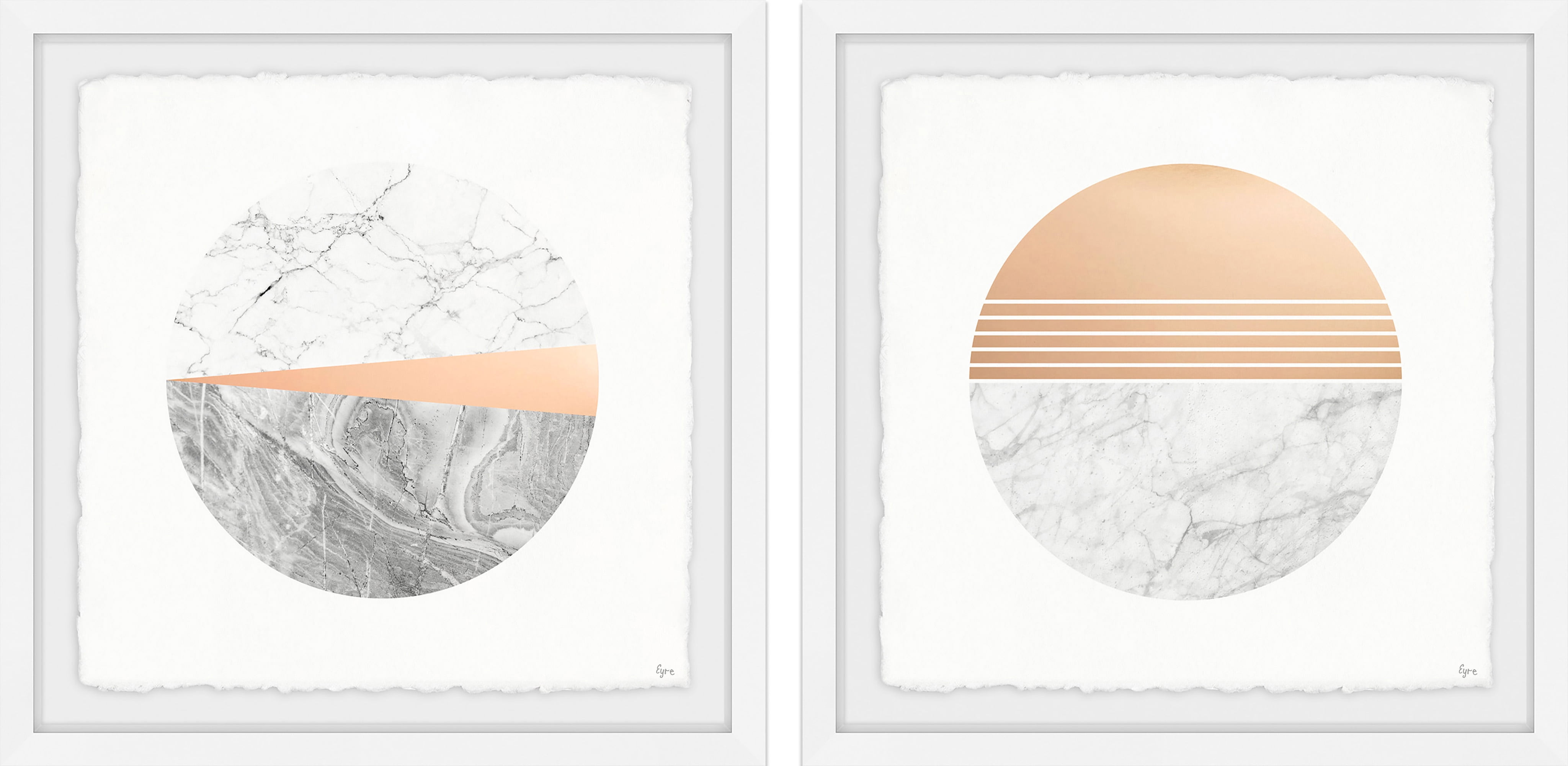 Marble Finish Diptych, Art Prints, 36.00" x 1.50"