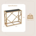 thumbnail image 3 of Costway 31.5" Tempered Glass Top Console Table with Foot Pads Golden Heavy-duty Metal Frame, 3 of 10
