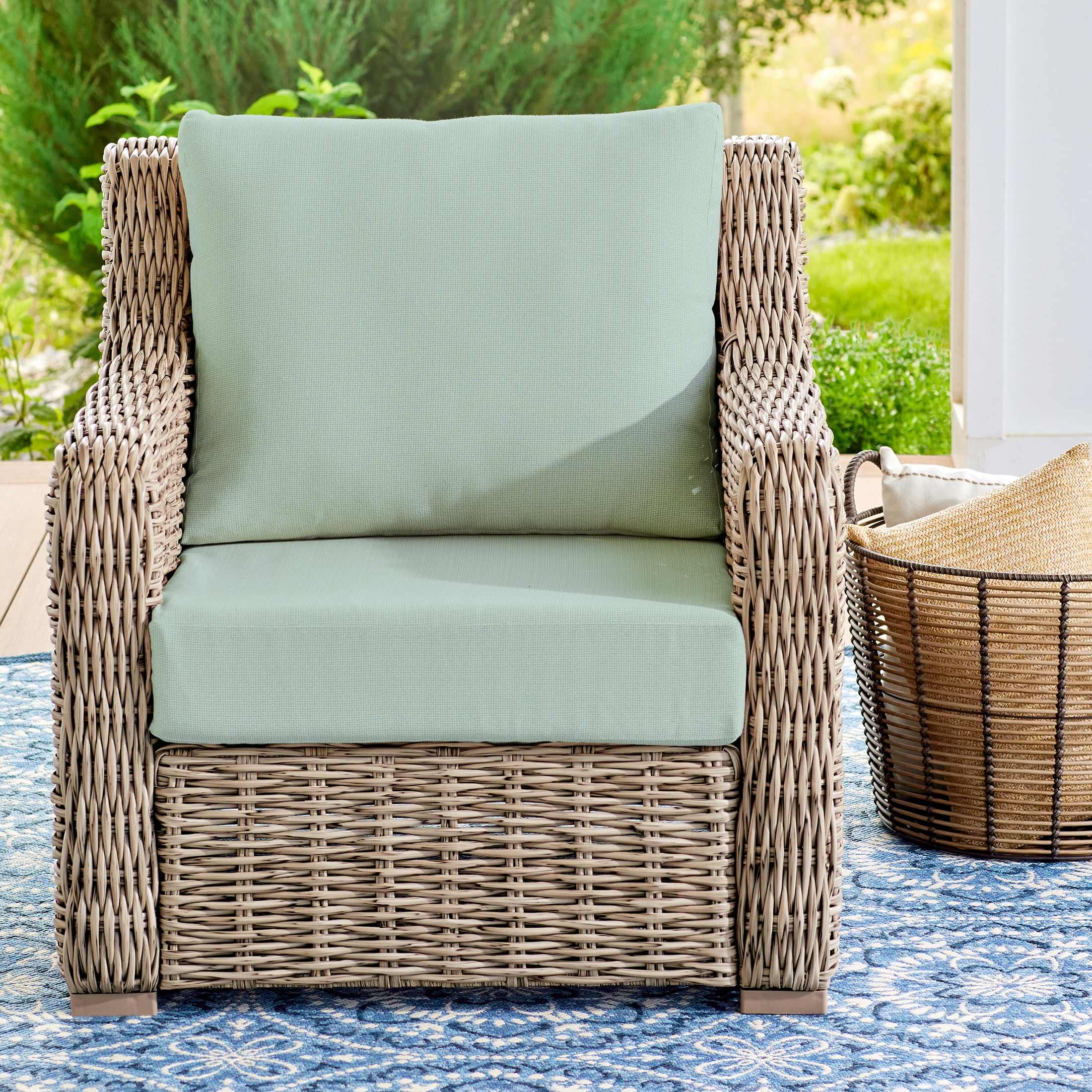 Better Homes & Gardens 24"x 24" Premium Green Outdoor 2 Piece Deep Seat Cushion