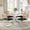 Square Table + Black Chairs, variant on 36" Round Glass Dining Table Set of 3, Silver Stainless Steel Cross Legs, 2 Rattan Velvet Upholstered Chairs, Modern Kitchen for Breakfast Nook