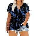 thumbnail image 2 of Xihbxyly Plus Size Tops for Women, V Neck T Shirts for Women Short-Sleeve V-Neck T-Shirt Sexy Wrap Shirt Short Sleeve Tunic Top Shirts Womens Summer Tops Loose Tops Blous Clearance Items Deals #4, 2 of 5
