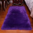 thumbnail image 1 of Fluffy Faux Fur Rug Shaggy Sheepskin Area Small Rug for Bedroom Fuzzy Carpet for Living Room 2x3 Ft, Purple, 1 of 4