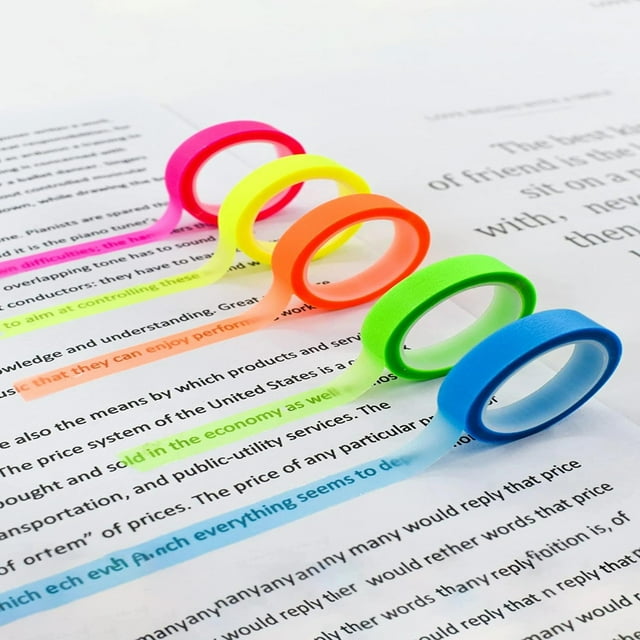LNGOOR 50 Pcs/ensemble Notes Autocollantes Transparentes Colorées avec Index à Lignes Horizontales pour Étudiants Résistantes à l'Eau