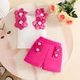 thumbnail image 5 of JAJAHO Baby Girls Clothes 2 Piece Outfits Summer Toddler Sleeveless Floral Appliques Tank Tops And Shorts Set Comfortable Outfit, 5 of 6