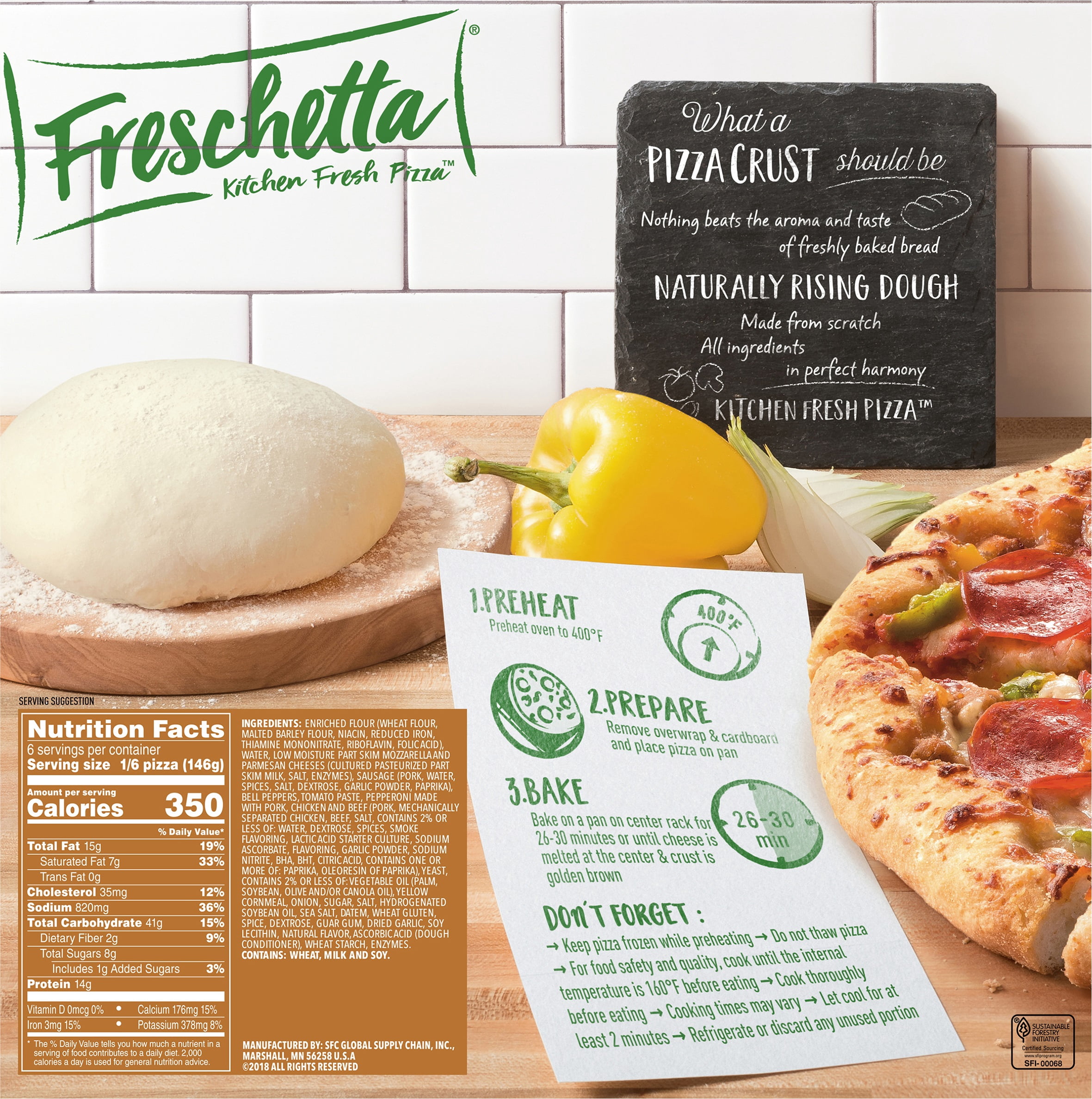 Freschetta Classic Supreme Naturally Rising Crust Frozen Pizza, 30.88 oz
