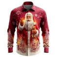 thumbnail image 2 of Fznquz Red Big and Tall Shirts for Men Collared Long Sleeve Xmas Print Shirt Button-Up Christmas Trendy Men Fashion, 2 of 3
