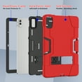 thumbnail image 4 of ELEHOLD Rugged Hybrid Case for Lenovo Tab M10 5G 10.6 Inch 2023, Tri-Layers Hard PC Soft Silicone Hidden Kickstand Anti-Scratch Shockproof Heavy Duty Case for Kids Men Women,Red+Black, 4 of 6