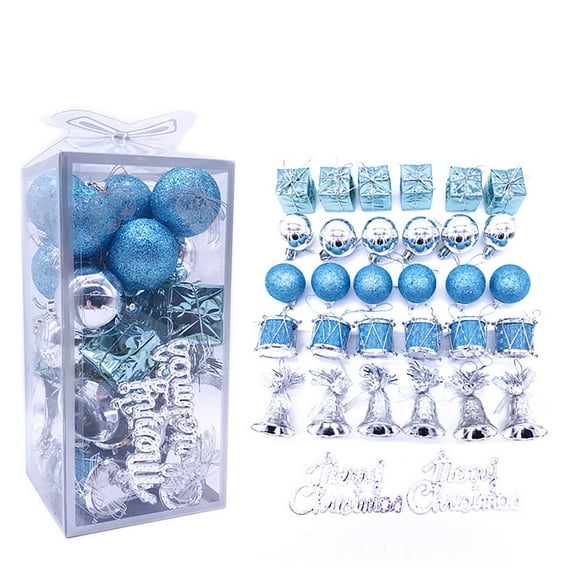 ESULOMP 32PCS Small Christmas Ball Oranments Pendant, Shatterproof Christmas Tree Bauble Hanging Decoration Plastic Ball for Xmas Holiday WeddingHome Party Ornament Decor