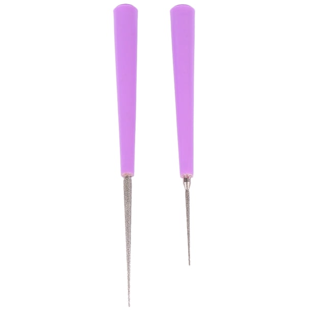 2 piezas de abridor de agujas para agujeros de cuentas, perforador de cuentas de perlas, herramientas de bricolaje para manualidades (violeta)