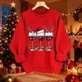 thumbnail image 5 of qucoqpe Women's Christmas Print Crewneck Sweatshirt Fall Winter Fashion Long Sleeve Casual Holiday Pullover Tops, 5 of 5