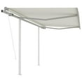 thumbnail image 1 of Charmma Automatic Retractable Awning with Posts 9.8'x8.2' Cream, 1 of 12