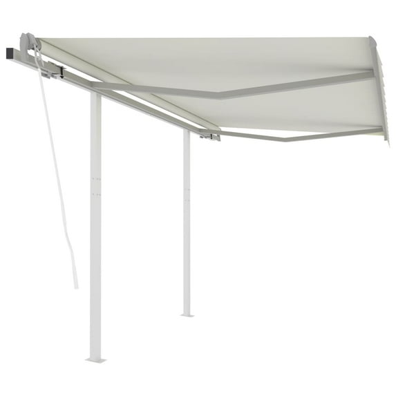 Charmma Automatic Retractable Awning with Posts 9.8'x8.2' Cream
