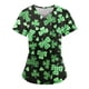 thumbnail image 4 of Puntoco moda mujer St. Patrick'S Day estampado manga corta cuello en V tops enfermería uniforme de trabajo Puntoco Puntoco-4533, 4 of 5