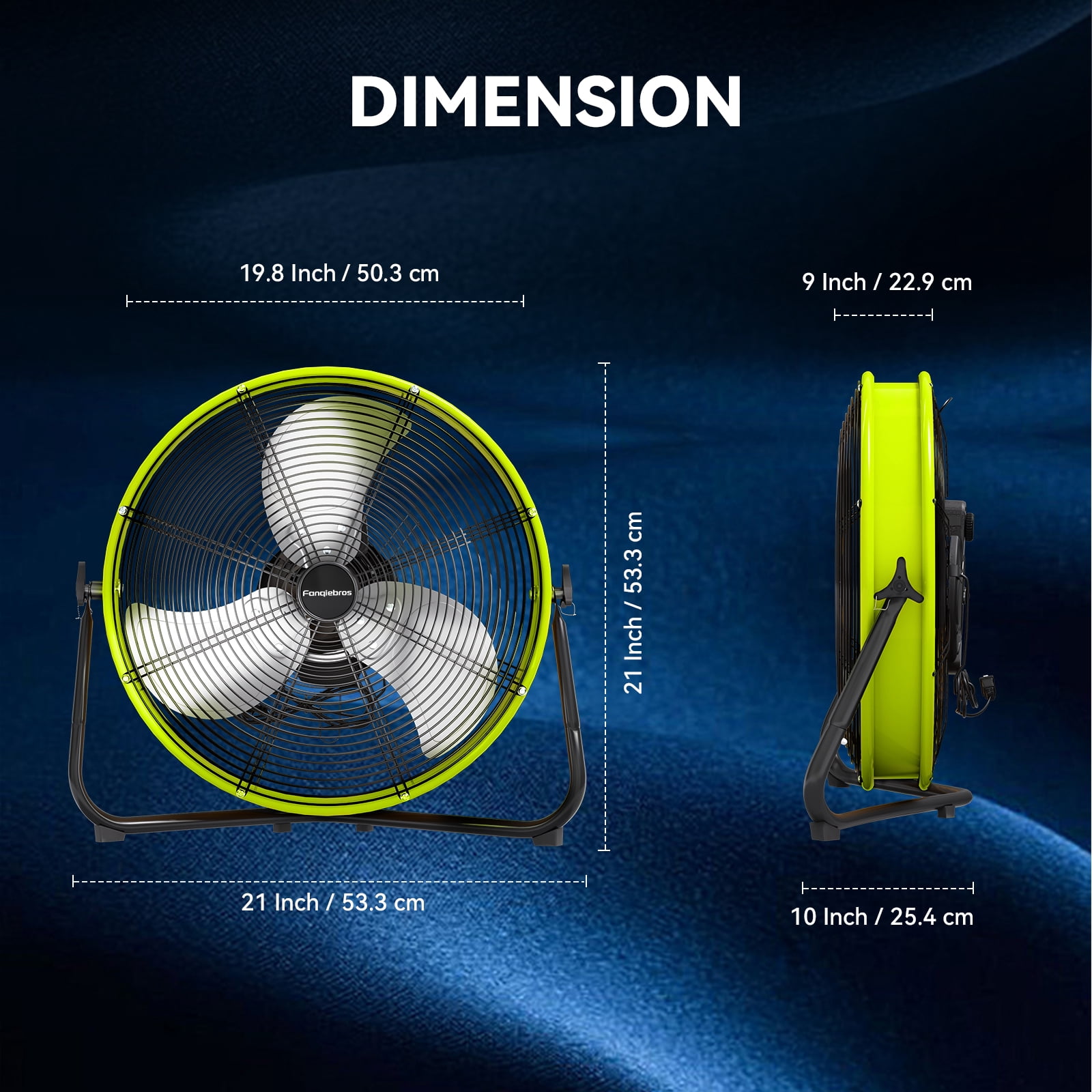 20" High Velocity Metal Floor Drum Fan,4500 CFM Heavy Duty Industrial Shop Fan, 3 Speed, 360 Degree Tilt, Wall Mounted & Floor Design for Warehouse, Commercial, Barn, Garage - UL Safety Listed