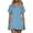 #0237-Sky Blue, variant on Karight Women's Solid Color Short Sleeve Hooded Flared Casual Loose Dress