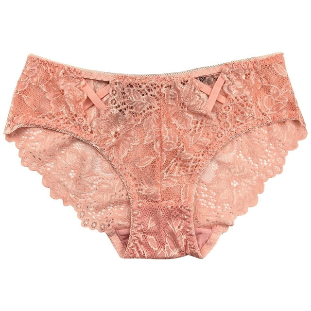 Aayomet Women's Seamless Hipster Underwear Lace Comfortable Simple Panties (Pink, One Size)