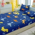 thumbnail image 4 of 1 Cartoon Fun Animal Printed Matte Fitted Sheet, Bedroom Printed Bed Cover, Bedding (Excluding Pillowcases), 4 of 5