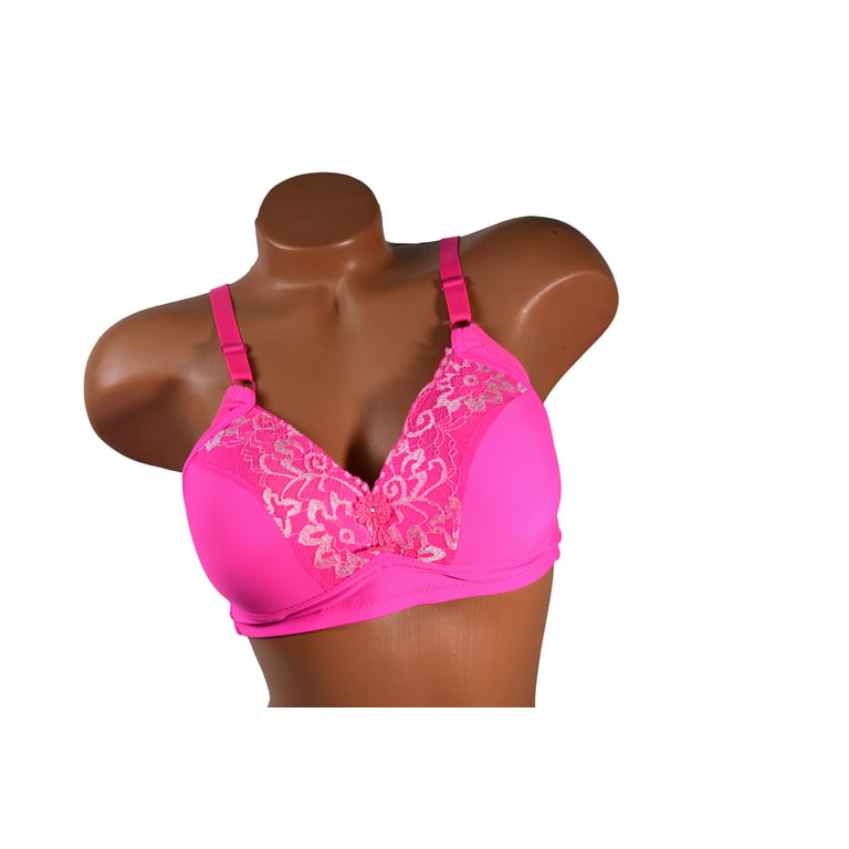 Pink Women Bras 6 pack of Basic No Wire Free Wireless Bra B cup C cup  (6317) 
