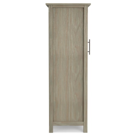 Simpli Home - Avalon High Storage Wine Rack Cabinet - Distressed Grey