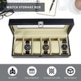 thumbnail image 4 of FUYGRCJ Watch Box Organizer, 6 Slot Mens Watch Case, Watch Storage Holder Organizer Case, Watch Stand Display Storage Case with Glass Lid, Anniversary Birthday Christmas Gifts for Men Women, 4 of 9