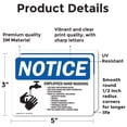 thumbnail image 2 of (2 Pack) Employee Hand Washing OSHA Notice Sign 5 Inch X 3.5 Inch Vinyl Label Decal Sticker Weather Resistant, UV Protected for Workplace, Business, and Construction Site, Made in the, 2 of 7