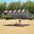 thumbnail image 6 of Portable Beach Tent Sun Shelter With Ground Pegs Water And Wind Resistant Sun Shade Canopy Angle Adjustable Vertical Striped Pattern, 6 of 7