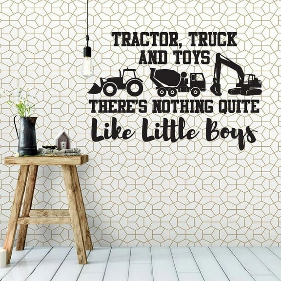Tractor Truck And Toys Theres Nothing Quite Like Little Boys Kids Room Nursery Bedroom Wall Decal Wall Sticker Decoration Home Room Wall Design Childrens Room Living Room Décor Size (40x40 inch)
